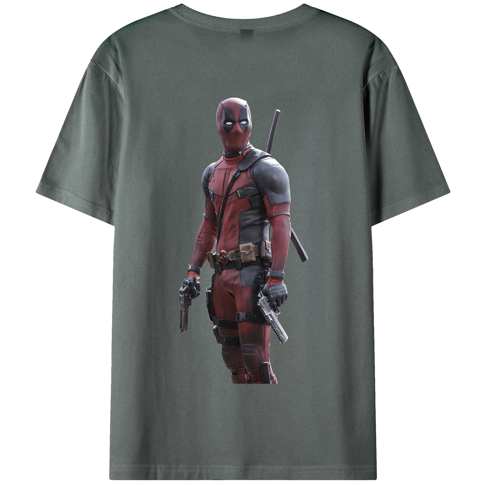 （画像用） Deadpool デッドプール 綿100％半袖Tシャツ（背面プリント）